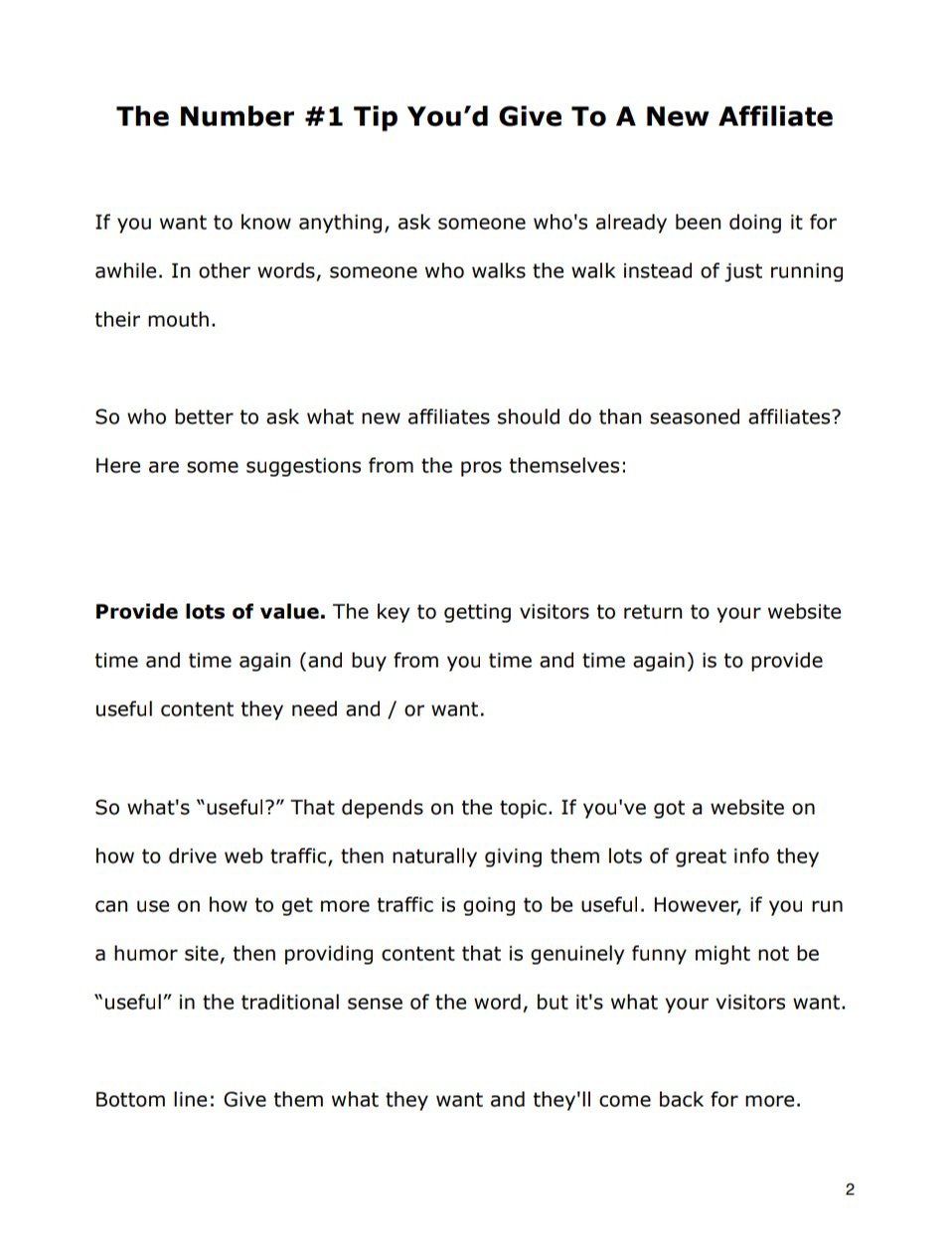 What One Tip Would You Give To A New Affiliate - Image 2